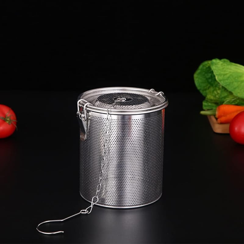 Rozsdamentes acél teaszűrő hosszú lánccal, 14 cm-es