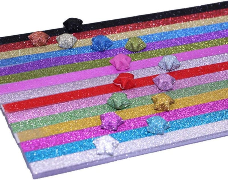 TOYANDONA 320db Csillogó Origami Csillag Papír - Kreatív DIY Kézműves Szett
