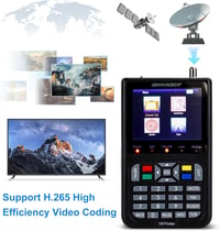 NamYoprce V9 Digitális Műholdkereső 3,5" LCD Kijelzővel - Full HD, H.265 Támogatás, 3000mA Akkumulátor, USB Frissítés, Többnyelvű Menü, Feke 3