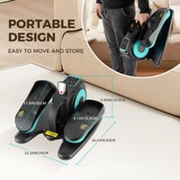 Rollingsurfer Elektromos Elliptikus Tréner Lábmasszázzsal - Asztal Alatti Kompakt Ellipszis Gép Időseknek, Irodai Dolgozóknak és Fiataloknak 3