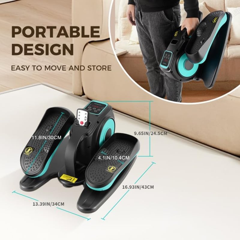 Rollingsurfer Elektromos Elliptikus Tréner Lábmasszázzsal - Asztal Alatti Kompakt Ellipszis Gép Időseknek, Irodai Dolgozóknak és Fiataloknak