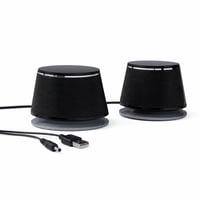 AmazonBasics Sztereó 2.0 PC Hangszóró Pár, 3,5 mm-es AUX bemenet, USB — hibás, alkatrésznek: elvágott kábel (állapot: lásd a 2. képet) 1