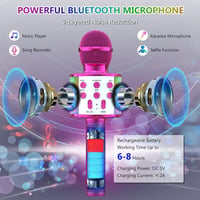 Wowstar LED-es Bluetooth Karaoke Mikrofon Hangszóróval - Lila 5