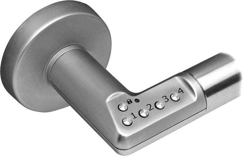 Assa Abloy Digitális Ajtókilincs PIN Kódzárral - Beltéri Ajtófogantyú Rozsdamentes Acélból - Ezüst Matt Kivitel - Elemmel