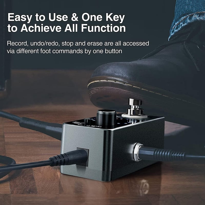 LEKATO Triple Looper Gitáreffekt Pedál - 18 Perces Felvételi Idő, Szinkronizált Rögzítés, Korlátlan Overdub, USB Csatlakozás, Hangoló Funkci
