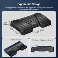 LEKATO Bluetooth Lapozó Pedál - Vezeték Nélküli Lapozó Okostelefonhoz, Tablethez, Számítógéphez - 5 Üzemmód, 60 Órás Üzemidő, Újratölthető 5