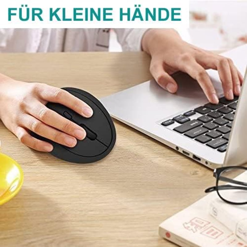 seenda Ergonomikus Vezeték Nélküli Egér - Vertikális Kialakítás, 2.4G USB Vevővel, 3 DPI Szint, 6 Gombos, Csendes Kattintás, PC/Laptop Kompa