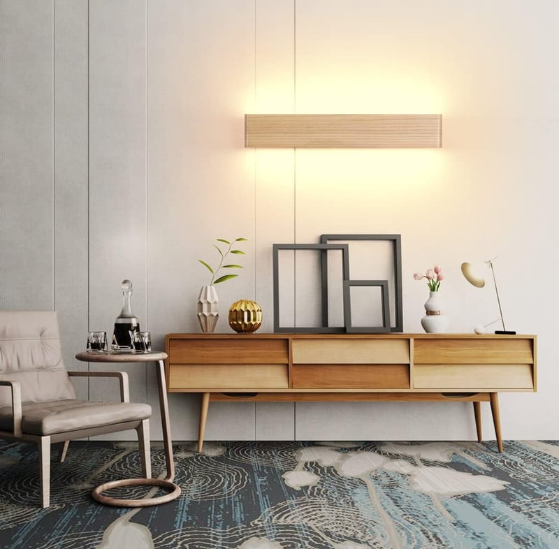 Martll Fa LED Fali Lámpa 52cm - Meleg Fehér Beltéri Világítás Nappaliba, Hálószobába, Folyosóra és Lépcsőhöz - Modern Téglalap Dizájn
