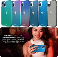 Apple iPhone 13 Mini Kék Áttetsző Szilikon Tok Beépített Képernyővédővel 9