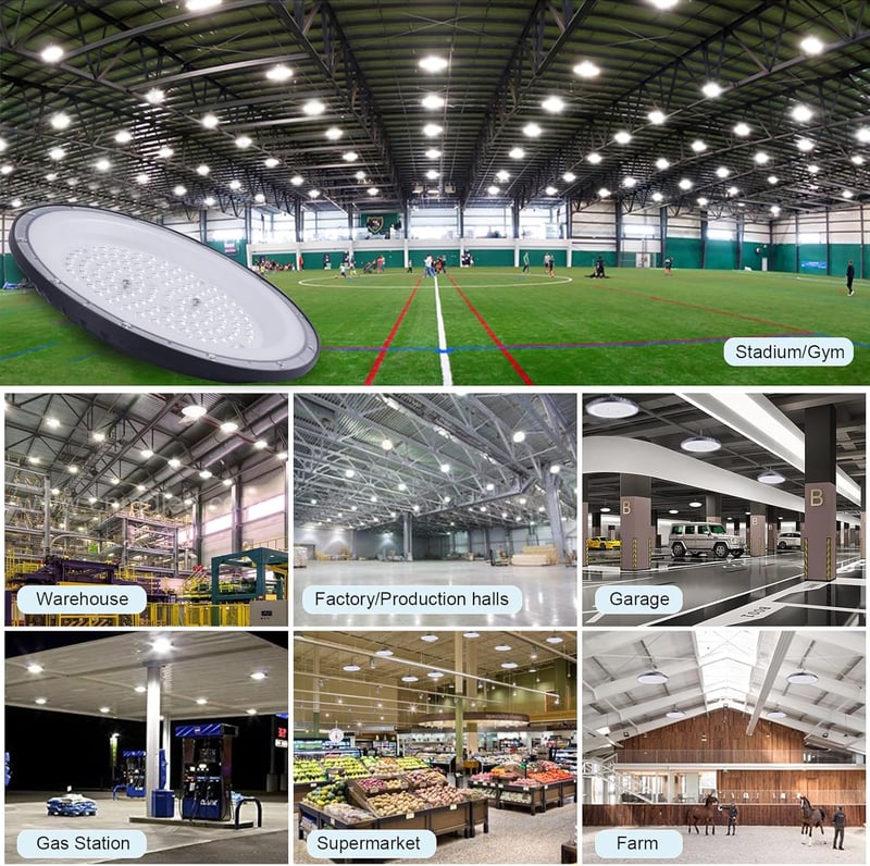 Fosingut 100W UFO LED Csarnokvilágítás - 144 LED, 10000lm, 6500K Hideg Fehér, IP65 Vízálló Ipari Lámpa Műhelyekbe, Gyárakba, Garázsokba