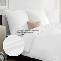 Bedsure Fehér Ágynemű Garnitúra 200x200 cm - 3 Részes Mikroszálas Poliészter Huzat Cipzárral, 2 Párnahuzattal 80x80 cm, Oeko-Tex Tanúsított, 4