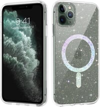 iPhone 11 Pro Max Átlátszó Glitteres MagSafe Tok - Csillogó Szilikon Védőburkolat 1