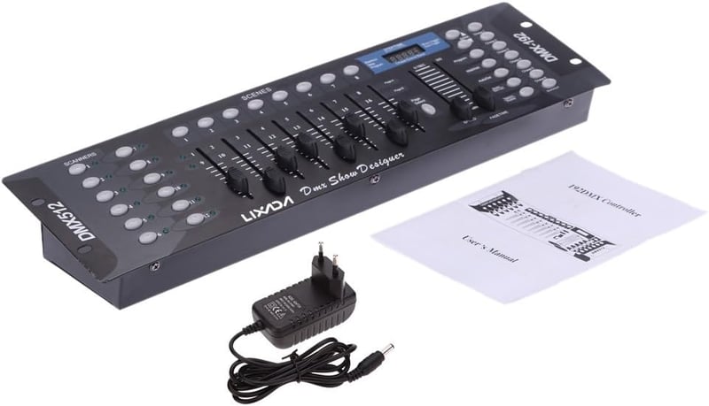 Lixada DMX 512 Fényvezérlő Konzol 192 Csatornával - Színpadi Lámpákhoz, Mozgó Fejekhez, DJ Felszereléshez, Partikhoz, 19" Rack Kompatibilis