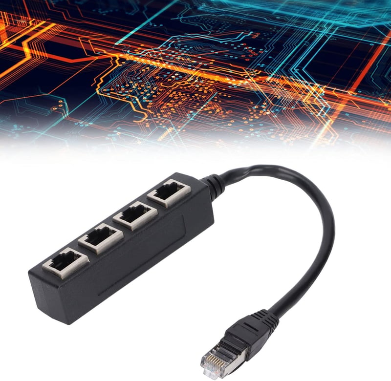 Yosoo 4 portos RJ45 CAT7 Ethernet elosztó adapter hálózatokhoz