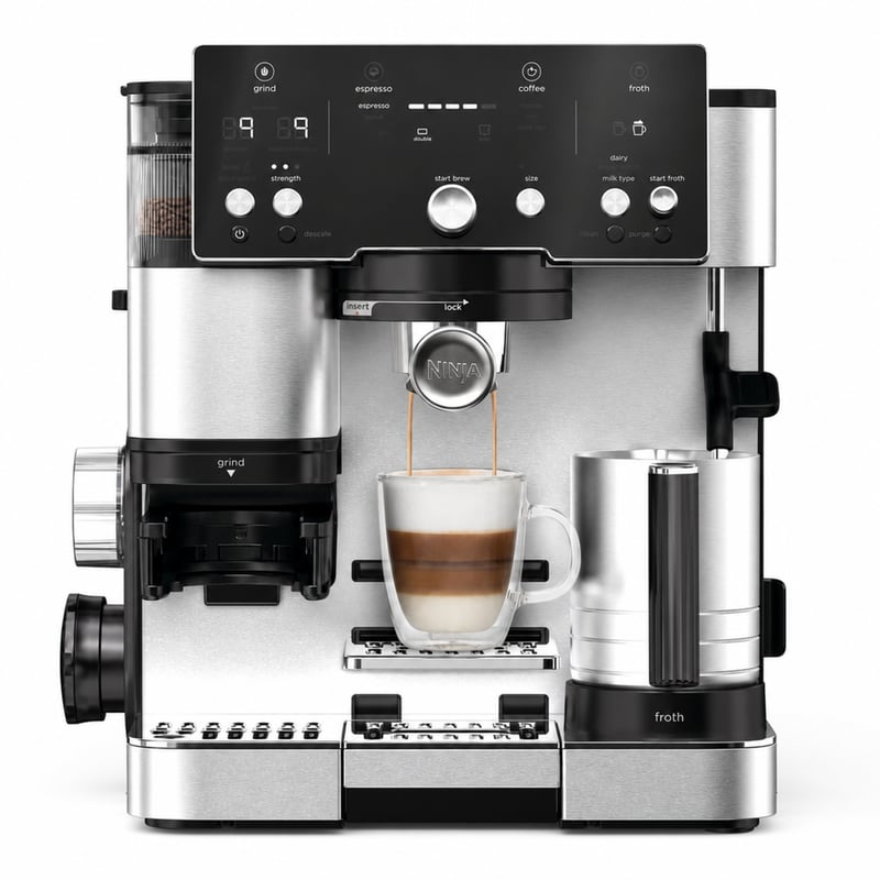 Ninja Luxe Essential ES501EU 2 az 1-ben eszpresszó és filteres — Egy eleme törött amit a képek között láthat (állapot: lásd a 2. képet)