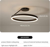 minifair Modern LED Mennyezeti Lámpa - Fekete Kör Alakú Dizájn, 21W, 3000K Meleg Fehér, Érintőképernyős, Konyha, Hálószoba, Nappali Világítá 5