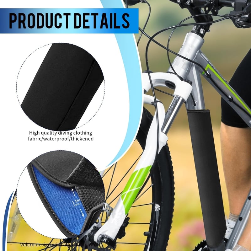 MHYMX Elektromos Kerékpár Akkumulátorvédő Huzat - 2db Vízálló Neoprén Védőborítás 28-45cm Keretre, Kék, Hőszigetelő E-Bike Kiegészítő
