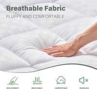 Autsel Matracvédő 160x200 cm - 1200 g/m² Ultra Puha Vastag Matracfedő Csúszásgátló Fülekkel, Hipoallergén Mosható Mikroszálas Matractopper F 3