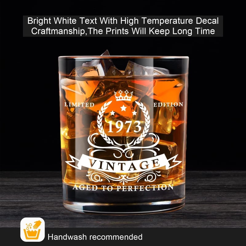 Prémium Whiskey Pohár Szett Fa Dobozban - 51. Születésnapi Ajándék Férfiaknak