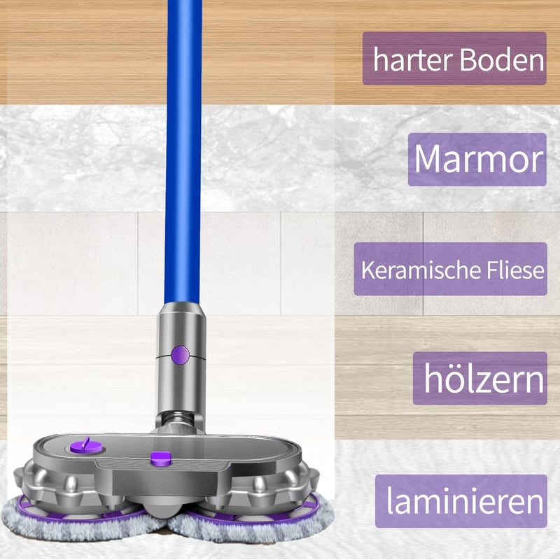 Dyson V15 V11 V10 V8 V7 elektromos felmosó feltét, levehető víztartállyal és dupla forgófejjel