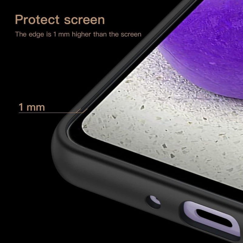 Samsung Galaxy A73 5G Vékony Fekete Bőrhatású Védőtok