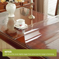 OstepDecor Átlátszó Asztali Védőfólia 2 mm - 100x200 cm Vízálló PVC Asztalterítő, Kristálytiszta Íróasztal Alátét Otthonra és Irodába 2