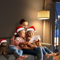 Modlicht Jasmin Ívelt Állólámpa - E27 LED 9W, 3000K Meleg Fény, 33cm Lenvászon Lámpaernyő, Bézs, 165-180cm, Nappali, Hálószoba, Iroda 5