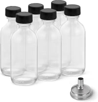 DIDITIME Üveg Gyömbér Shot Üvegek 60ml - 6db Mini Utazó Palack Rozsdamentes Acél Tölcsérrel - Olajokhoz, Italokhoz, Gyógynövény Kivonatokhoz 1