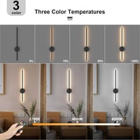 Aipsun Akkumulátoros Fali Lámpa 10000 mAh - 80 cm Távirányítós LED Világítás Időzítővel, Fényerőszabályzóval, Vezeték Nélküli Modern Fekete  2