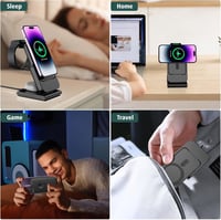 Apple MagSafe vezeték nélküli töltő 5000mAh powerbank-kal, iPhone 15/14/13 és Apple Watch kompatibilis 7