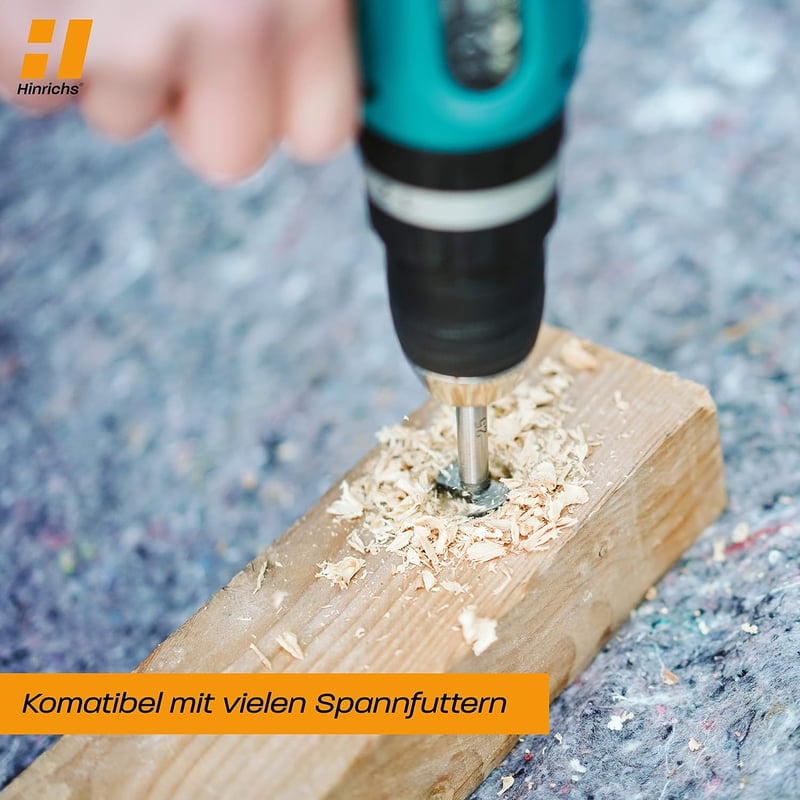 Hinrichs 17 részes forstner fúrószár készlet fadobozban, 15-40 mm