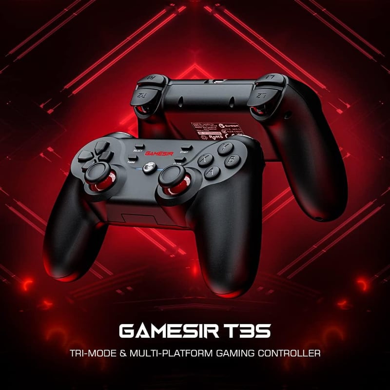 GameSir T3s Vezeték Nélküli Kontroller Windows PC/iOS/Android/Switch Eszközökhöz, Bluetooth Játékvezérlő Állítható Rezgéssel és 4 Fokozatú T