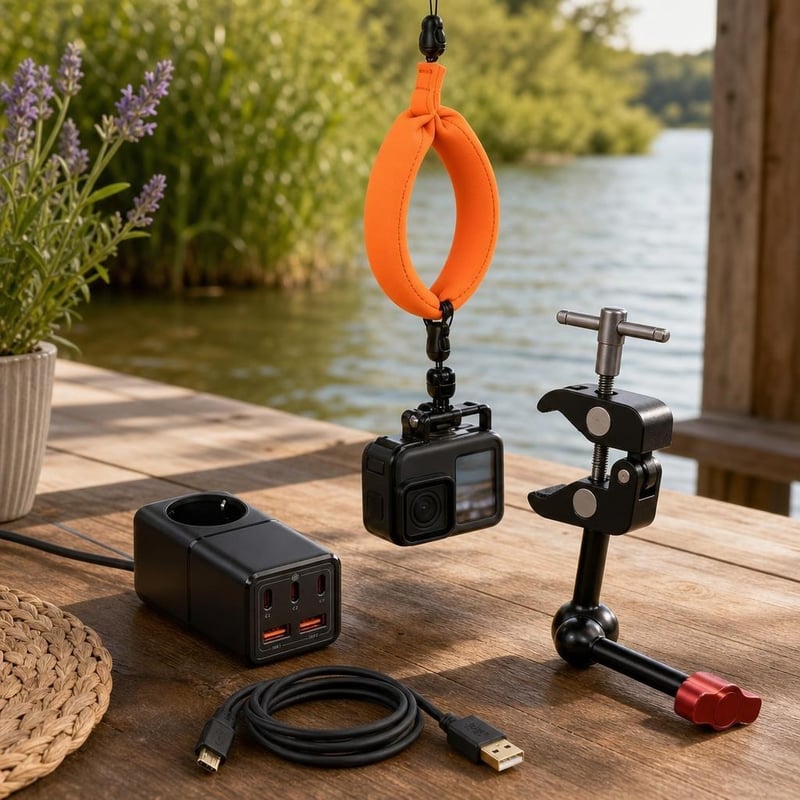 Set za vodene snimke: plutajući remen + 75W GaN punjač + USB-A/micro USB kabel + Magic Arm nosač