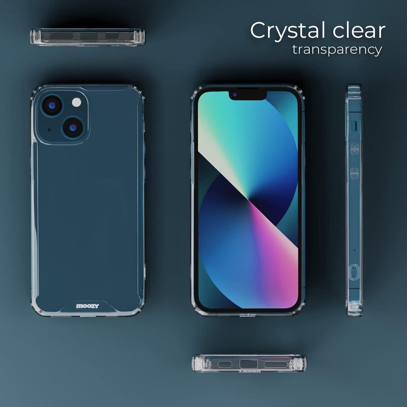 iPhone 13 Ütésálló Tok - Moozy Xframe Átlátszó Szélű, Kettős Színű TPU Kerettel