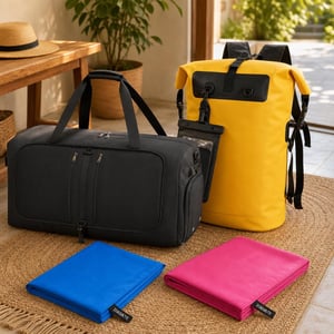 Set za plažu: proširiva torba + 2x ručnik od mikrovlakana + 50L vodootporni ruksak