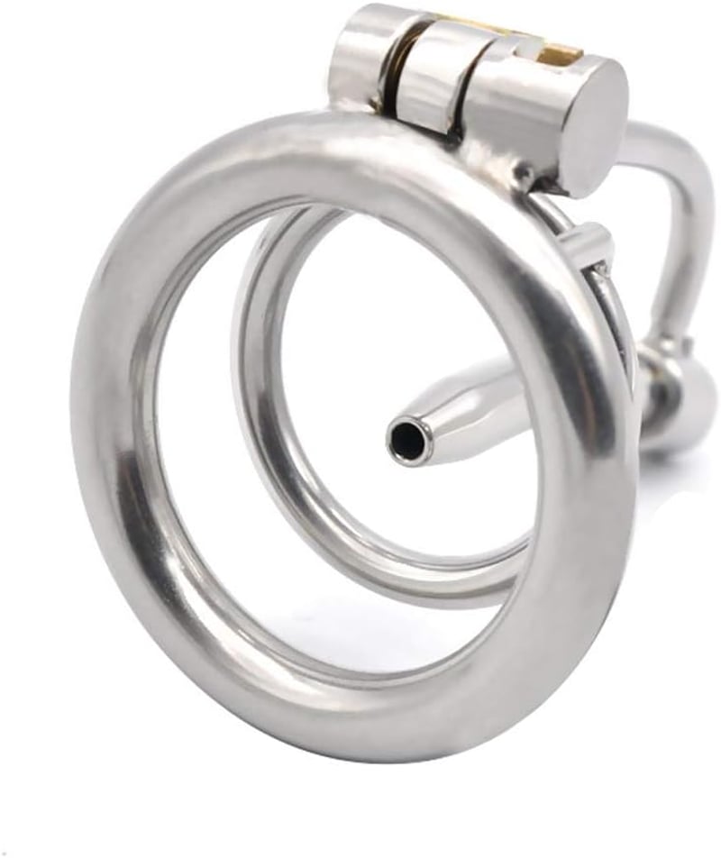 ZWFUN Rozsdamentes Acél Férfi Intim Ketrec, Légáteresztő Kialakítás, 3 Katéterrel, 45 mm-es Méret, Fétis Szexjáték