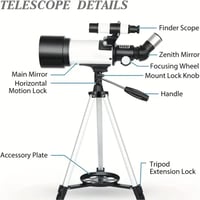 Misilmp Csillagászati Teleszkóp 70mm Objektívvel - 400mm Refraktoros Távcső Mobiltartóval, Hordtáskával, Állvánnya 2