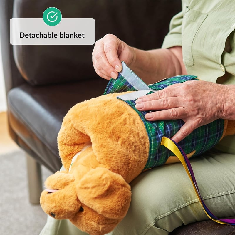 Demens Időseknek: Kutya Mintás Érzékelő Karmantyú Takaróval - Alzheimer Ajándék