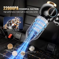 DiliDala Vezeték Nélküli Kézi Porszívó 22000PA - 3 Sebességű Akkumulátoros Mini Vákuum Autóba, Konyhába, PC-hez - HEPA Szűrős Fújó-Szívó Fun 2