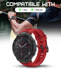 MoKo Szilikon Szíj Amazfit T-Rex/T-Rex Pro Okosórához - Puha Sportpánt Csavarhúzókkal, Csereszíj Okosóra Kiegészítő 2