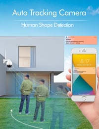 Topodome Technology 5MP Kültéri WiFi Biztonsági Kamera, 940nm IR Éjjellátó, 355°/90° Forgatható, Személykövetés, Kétirányú Hang, 32GB MicroS 3