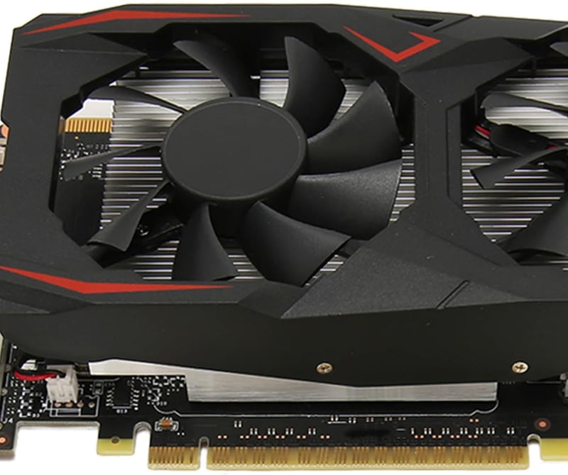 ASHATA GTX1050Ti 4GB DDR5 128Bit Gamer Videokártya Kettős Ventilátorral - PC Számítógéphez VGA/DVI/HDMI Csatlakozással