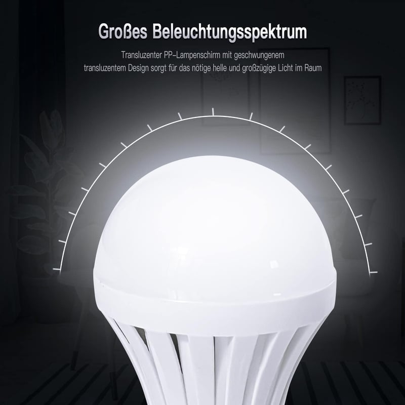 E27 LED Vészvilágító Izzó - Okos, Indukciós, Újratölthető, Energiatakarékos, 9W