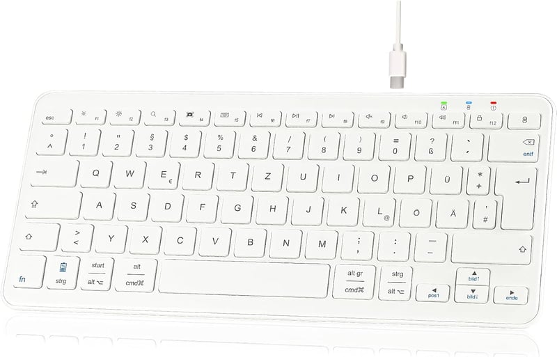 Qulose ultravékony ergonomikus bluetooth billentyűzet iPadhez - német QWERTZ, fehér