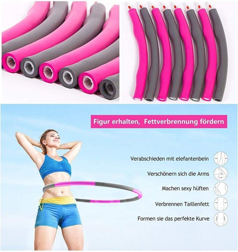 Dream Loom szétszedhető súlyozott hullahoppkarika felnőtteknek - Profi zsírégető edzőeszköz