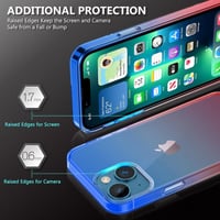 iPhone 13 Mini Kék-Piros Áttetsző Szilikon Tok Beépített Képernyővédővel 4