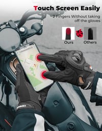 KEMIMOTO Nyári Motoros Kesztyű Érintőképernyős, Csuklóvédős, Férfi L-es Fekete 4