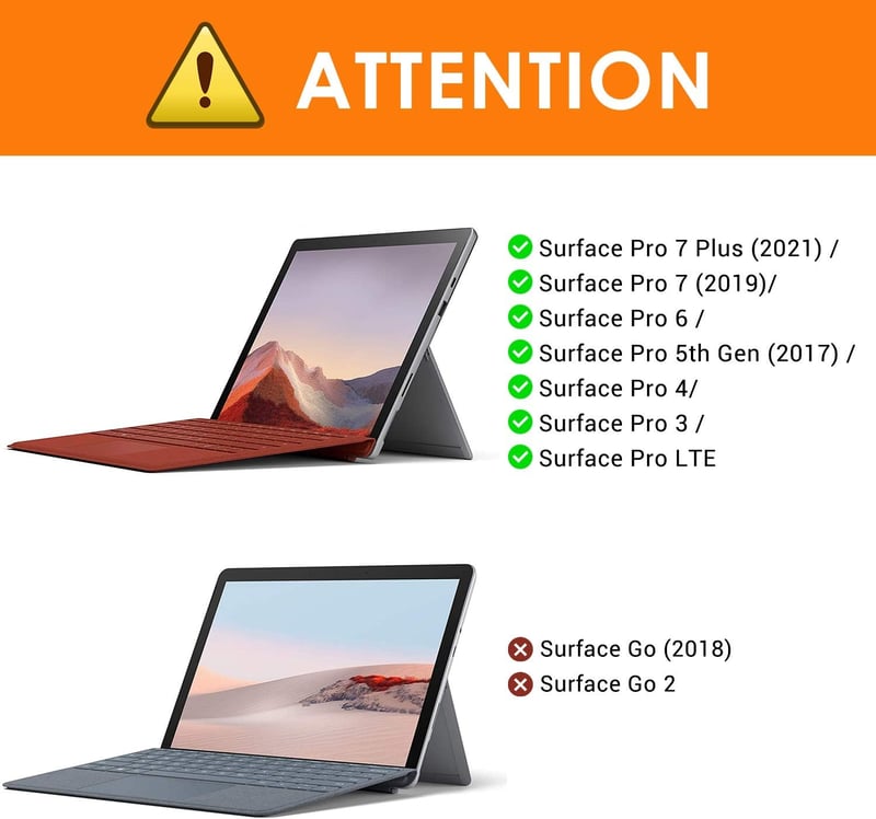 MoKo Bluetooth Billentyűzet Microsoft Surface Pro 7/6/5/4/3 Tablethez - 7 Színű LED Háttérvilágítás, Beépített Touchpad, Újratölthető Akkumu