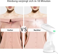 HOMEASY 1500W Kézi Gőzölő - Gyors Felmelegedésű Fehér Ruhagőzölő 280ml Tartállyal 3
