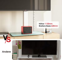 AOKCOS TV Állvány 1130 mm 43-75-85 Colos Televíziókhoz - Dönthető, Forgatható, Állítható Magasságú Univerzális Tartó, VESA 600x400mm, 50kg T 7
